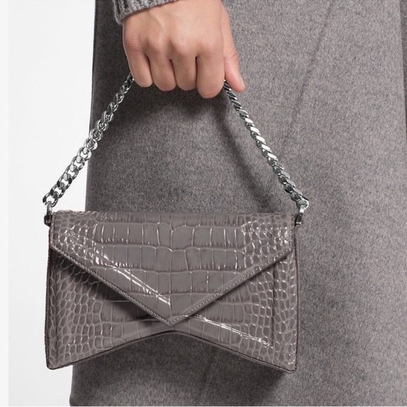 Michael Kors Collection Manhatta Medium Crocodile Embossed Patent Leather Bag - Picture 6 of 12